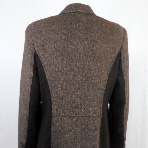NWT Coldwater Creek Mixed Media Tweed Jacket Blazer Brown Herringbone - Picture 5 of 9
